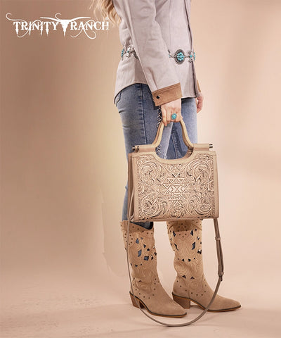 Trinity Ranch Tooled Tote Carry Bag Set