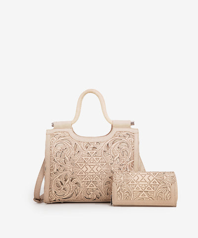 Trinity Ranch Tooled Tote Carry Bag Set