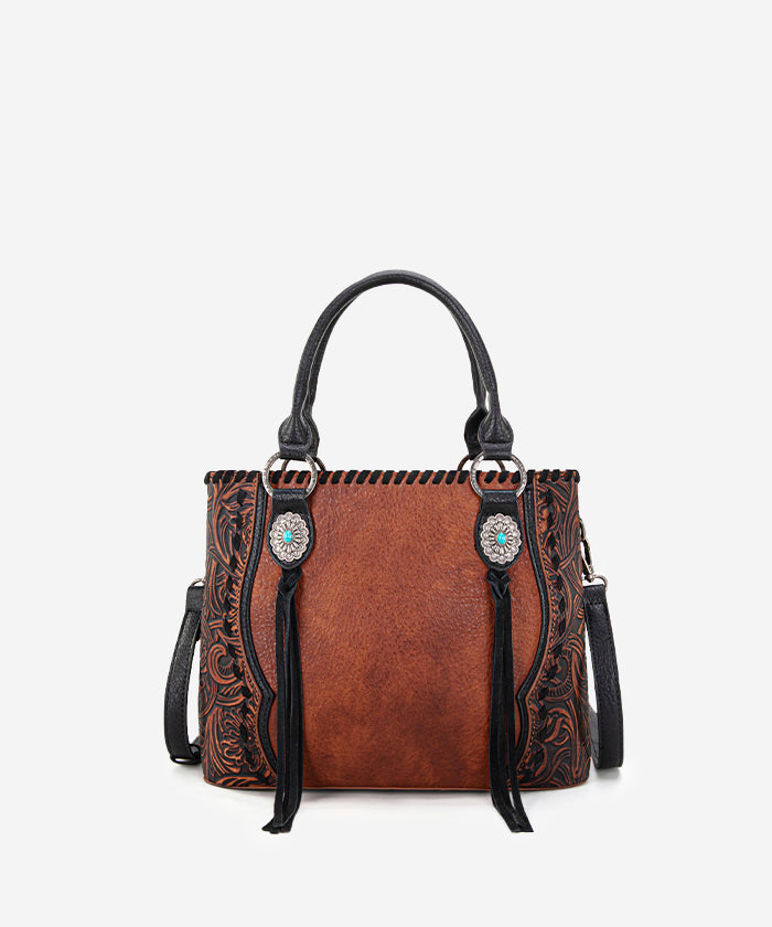 Trinity Ranch Floral Tooled Concho Tote Bag Collection