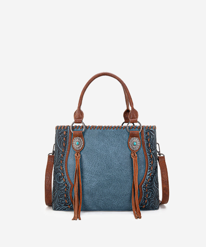 Trinity Ranch Floral Tooled Concho Tote Bag Collection