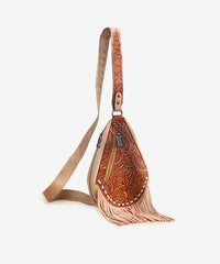 Trinity Ranch Floral Tooled Fringe Sling Bag