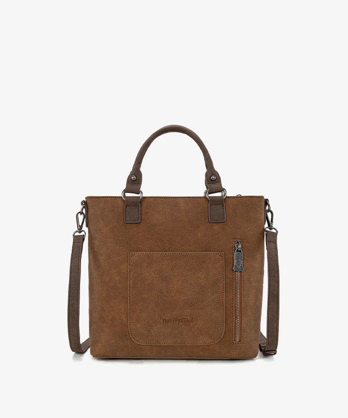 Trinity Ranch Tooled Fringe Concealed Carry Tote in BR