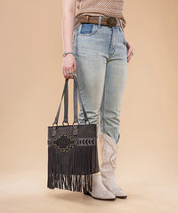 Trinity Ranch Tooled Tote & Fringe Crossbody Bundle