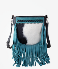 Trinity Ranch Cowhide Leather Fringe Crossbody Bag - Montana West World