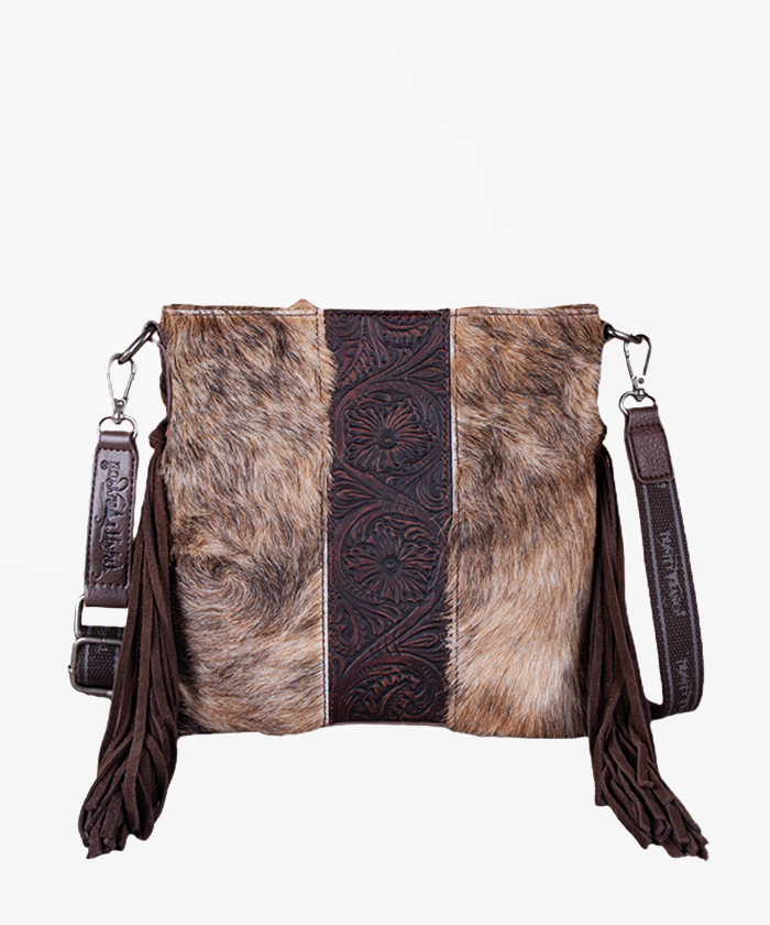 Trinity Ranch Cowhide horsehair Crossbody Bag - Montana West World