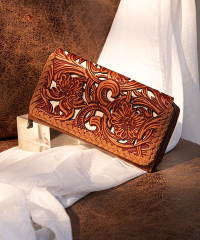 Trinity_Ranch_Floral_Tooled_Bifold_Wallet_Brown