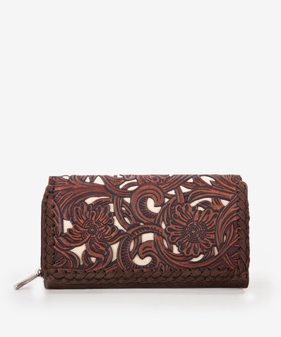 Trinity_Ranch_Floral_Tooled_Bifold_Wallet_Coffee