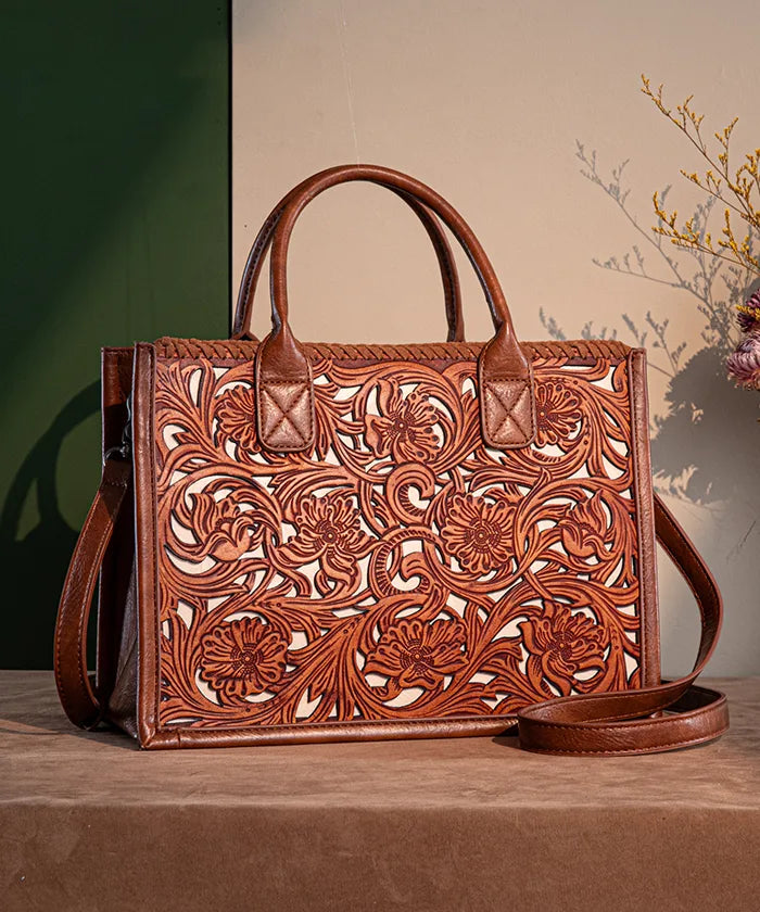 Trinity_Ranch_Floral_Tooled_Tote_Bag_Brown