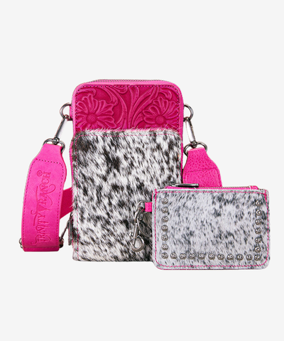 Trinity Ranch Genuine Hair-On Cowhide Phone Purse Set - Montana West World
