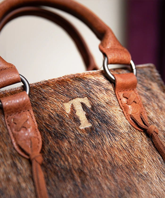 Trinity Ranch Hair-On Cowhide Mini Purse Brown