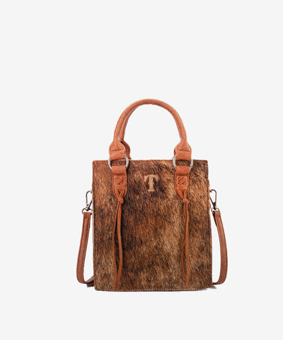 Trinity Ranch Hair-On Cowhide Mini Purse Brown