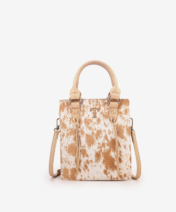 Trinity Ranch Hair-On Cowhide Mini Purse Tan