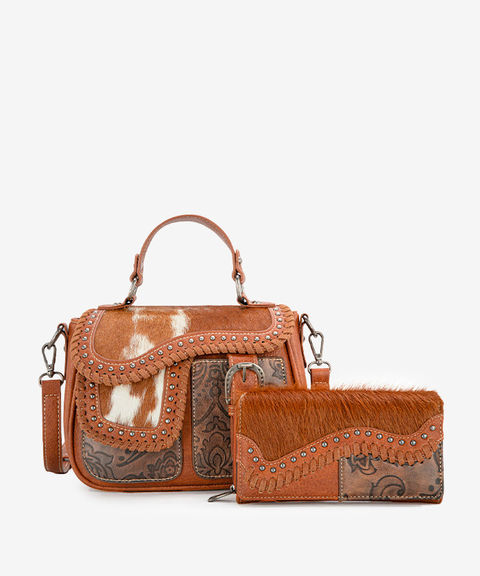 Trinity Ranch Hair On Cowhide Saddle Crossbody Purse Montana West Montana West World