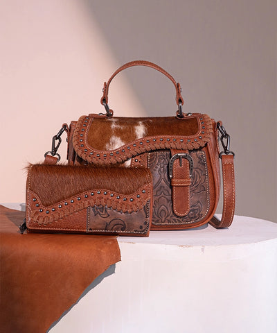 Trinity_Ranch_Hair-On_Cowhide_Saddle_Crossbody_Purse_Set_Brown