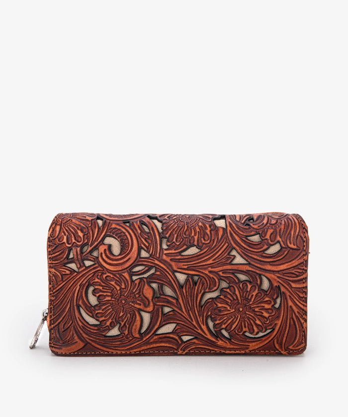 Trinity_Ranch_Tooled_Wallet_Brown