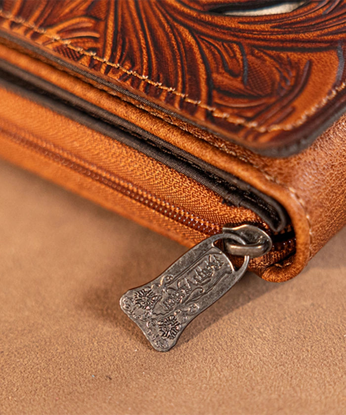 Trinity_Ranch_Tooled_Wallet_Brown