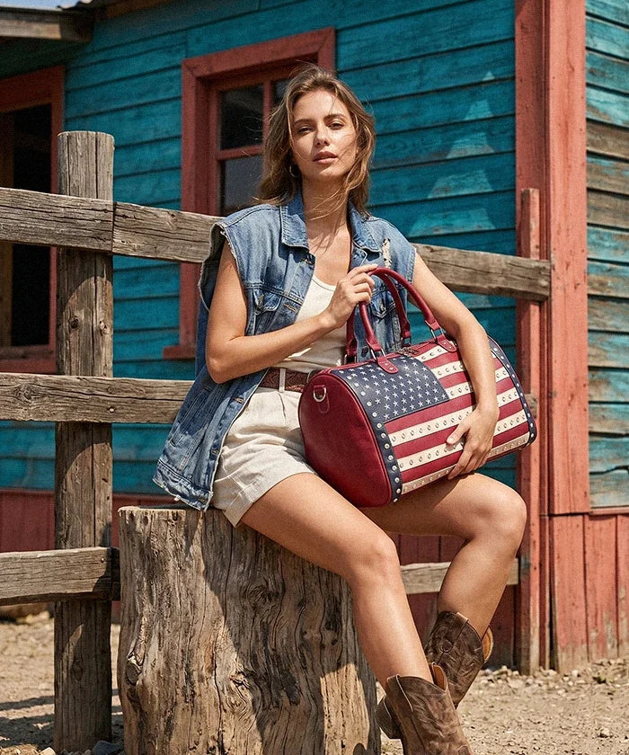 Montana West Studded American Flag Duffle Bag – Montana West World