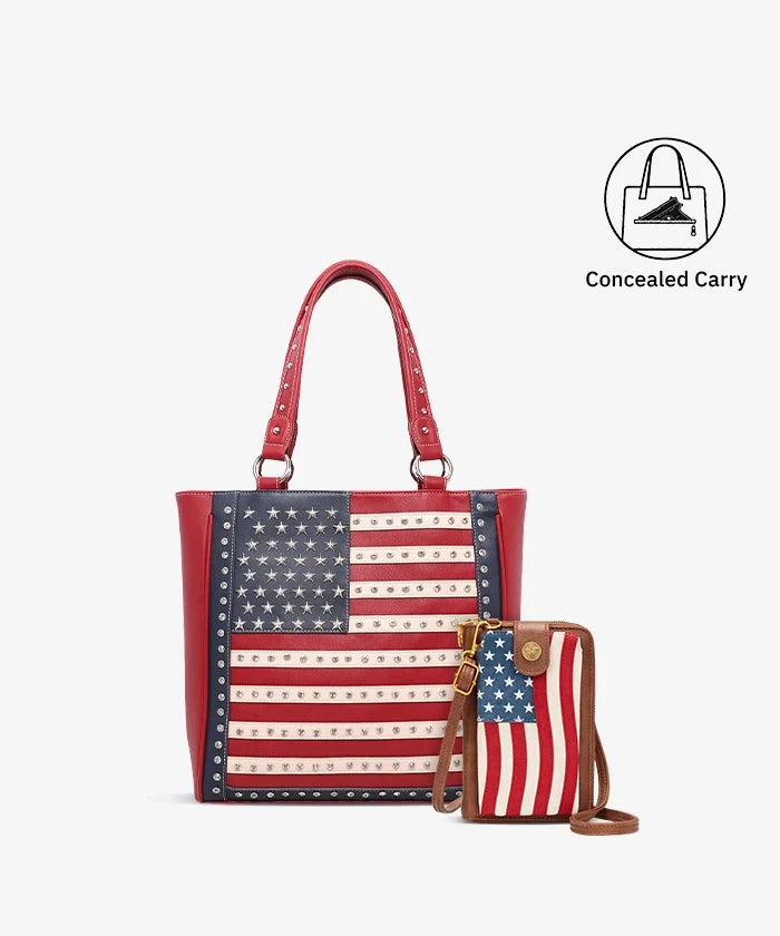 Montana West American Flag Concealed Carry Tote Bag