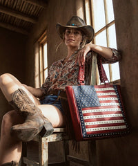 Montana West American Flag Concealed Carry Tote Bag