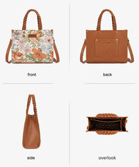 Wrangler Floral Print Braided Handle Tote Bag