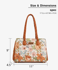 Wrangler Floral Print Braided Satchel Tote Bag