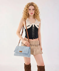 Wrangler Denim Rhinestone Shoulder Bag