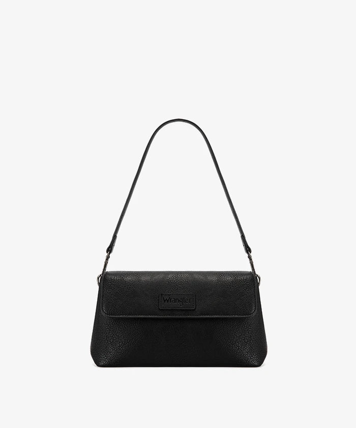 Wrangler Retro Flap Shoulder Bag in Black