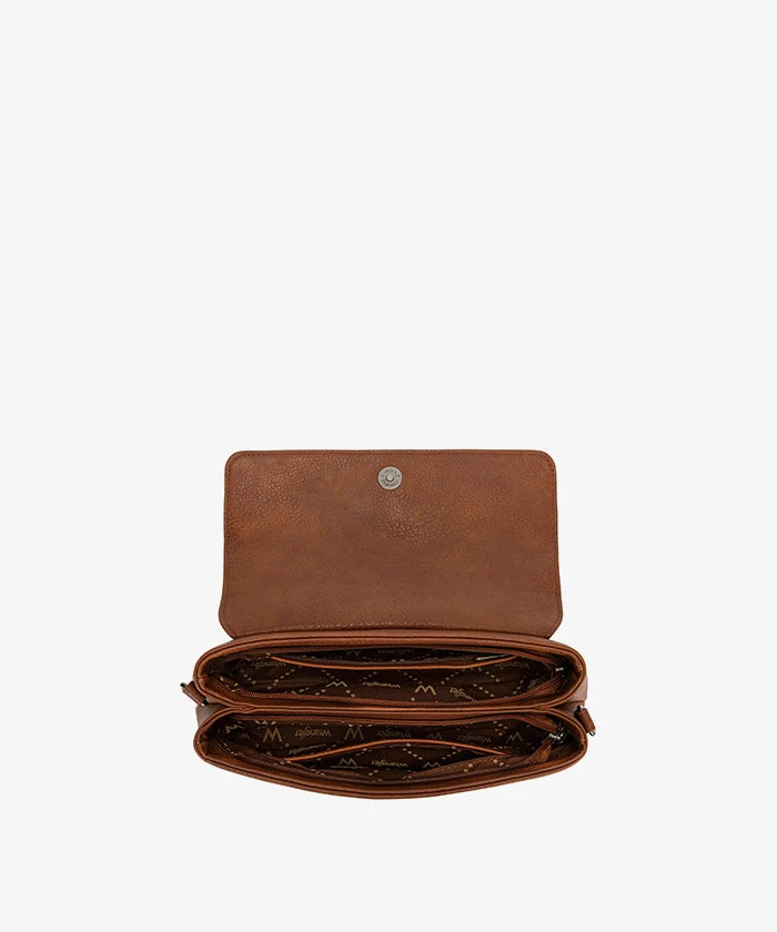 Wrangler Retro Flap Shoulder Bag in Brown