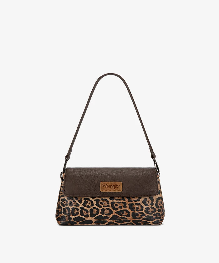 Wrangler Retro Flap Shoulder Bag in leopard
