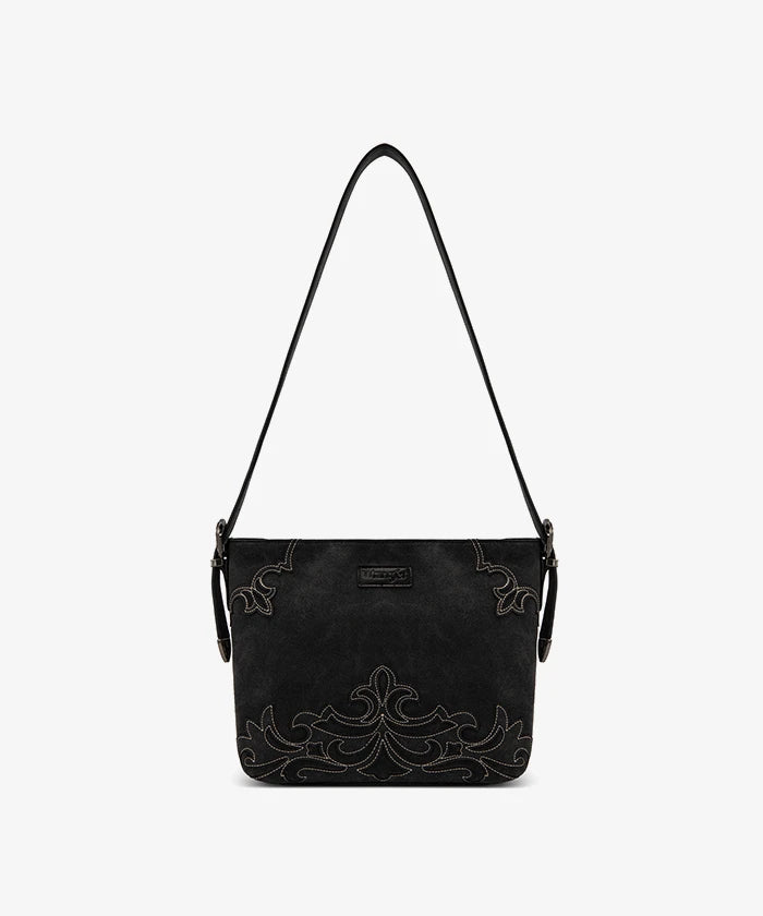  Wrangler Western Floral Scrollwork Shoulder Bag in Black