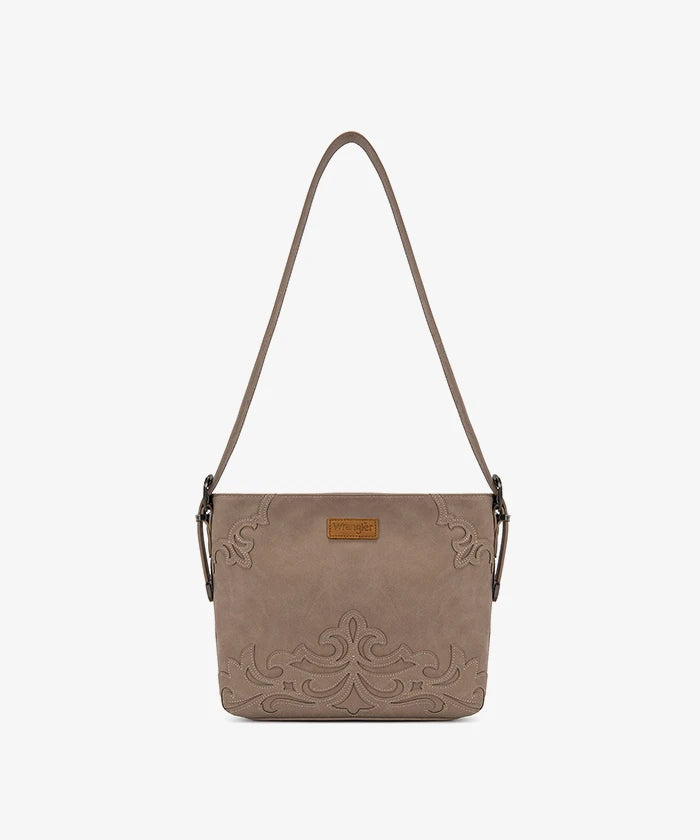  Wrangler Western Floral Scrollwork Shoulder Bag in Khaki