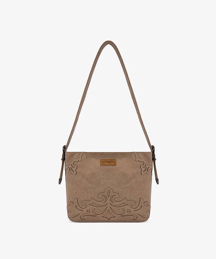  Wrangler Western Floral Scrollwork Shoulder Bag in Tan