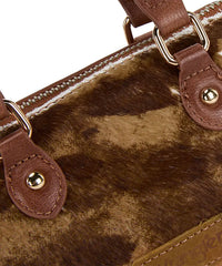 Wrangler Cowhide-Style Satchel Bag in BR