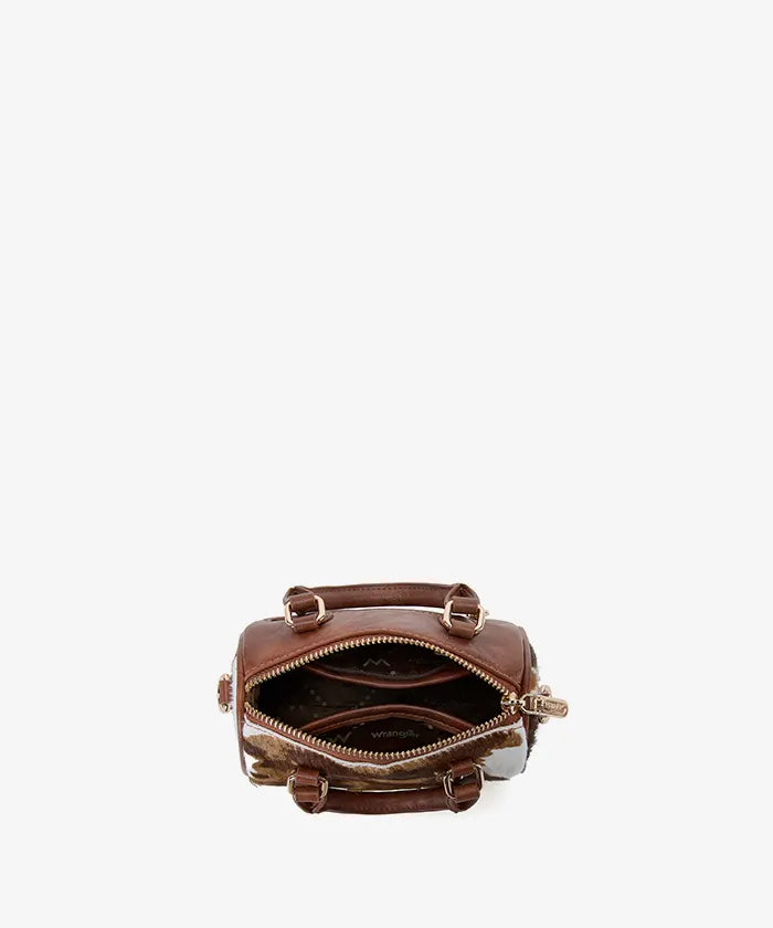 Wrangler Cowhide-Style Satchel Bag in BR