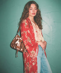 Wrangler Cow Print Drawstring Bucket Bag