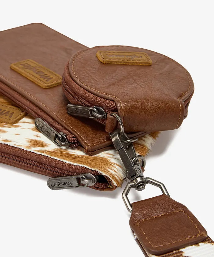 Wrangler Western Cow Print 3-Piece Wristlet Wallet Set  BR