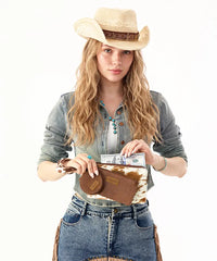 Wrangler Western Cow Print 3-Piece Wristlet Wallet Set