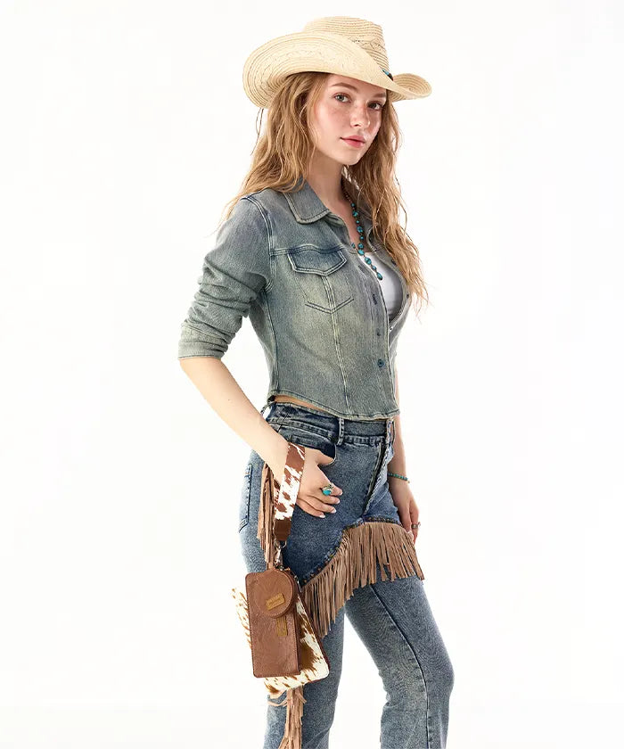 Wrangler Western Cow Print 3-Piece Wristlet Wallet Set  BR
