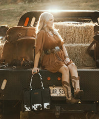 Wrangler Cow Print Crossbody Tote Bag-Country Glam Outfits