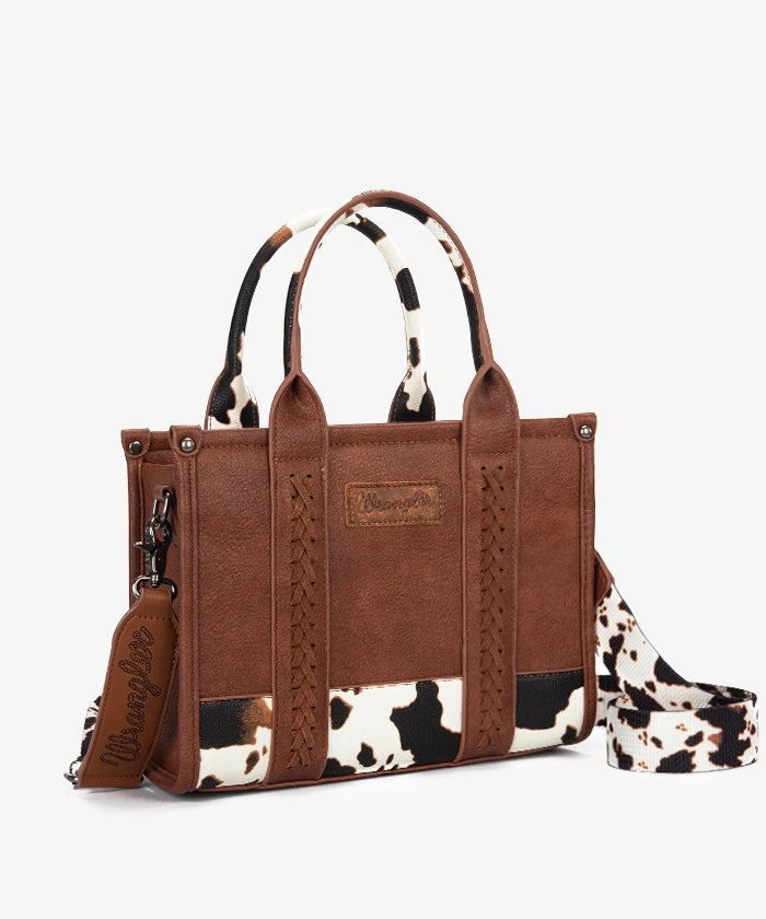 Wrangler Cow Print Crossbody Tote Bag - Montana West World