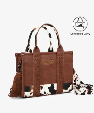 Wrangler Cow Print Crossbody Tote Bag