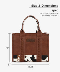 Wrangler Cow Print Crossbody Tote Bag