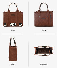 Wrangler Cow Print Crossbody Tote Bag