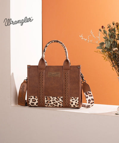 Wrangler Cow Print Crossbody Tote Bag