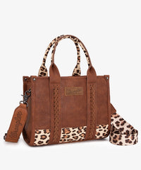 Wrangler Animal Print Concealed Carry Tote Bag in Leopard Brown