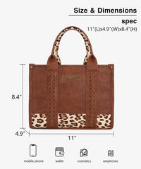 Wrangler Animal Print Concealed Carry Tote Bag in Leopard Brown