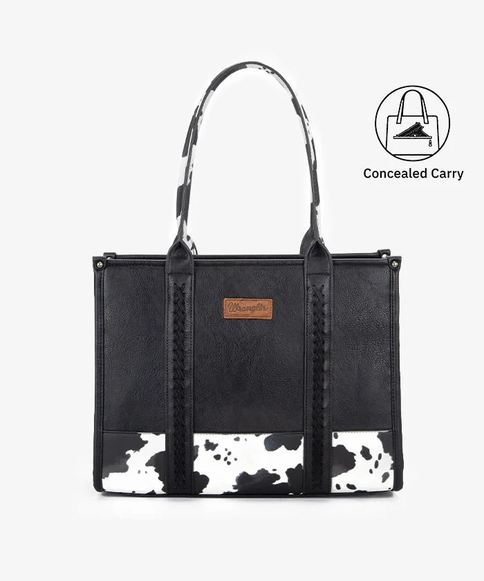 Wrangler Cow Print Crossbody Tote Bag