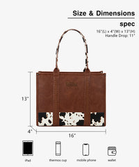 Wrangler Wide Cow Print Tote Bag