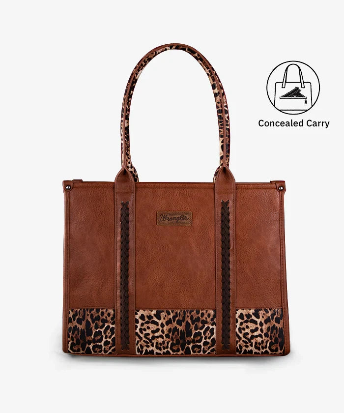 Wrangler Wide Cow Print Tote Bag
