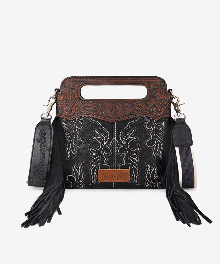 Wrangler Tooled Fringe Crossbody Bag